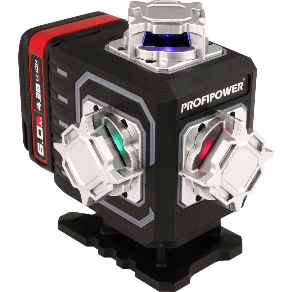 Лазерный нивелир Profipower NL-16G (16 лучей, лазер - зеленый, синий, красный, фиолетовый, Li-ion-2шт. 6.0Ач, пульт ДУ, переходник, штатив, кронштейн, в коробке) E0292