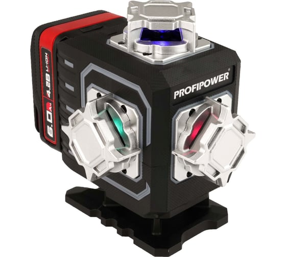 Изображение товара Лазерный нивелир Profipower NL-16G (16 лучей, лазер - зеленый, синий, красный, фиолетовый, Li-ion-2шт. 6.0Ач, пульт ДУ, переходник, штатив, кронштейн, в коробке) E0292