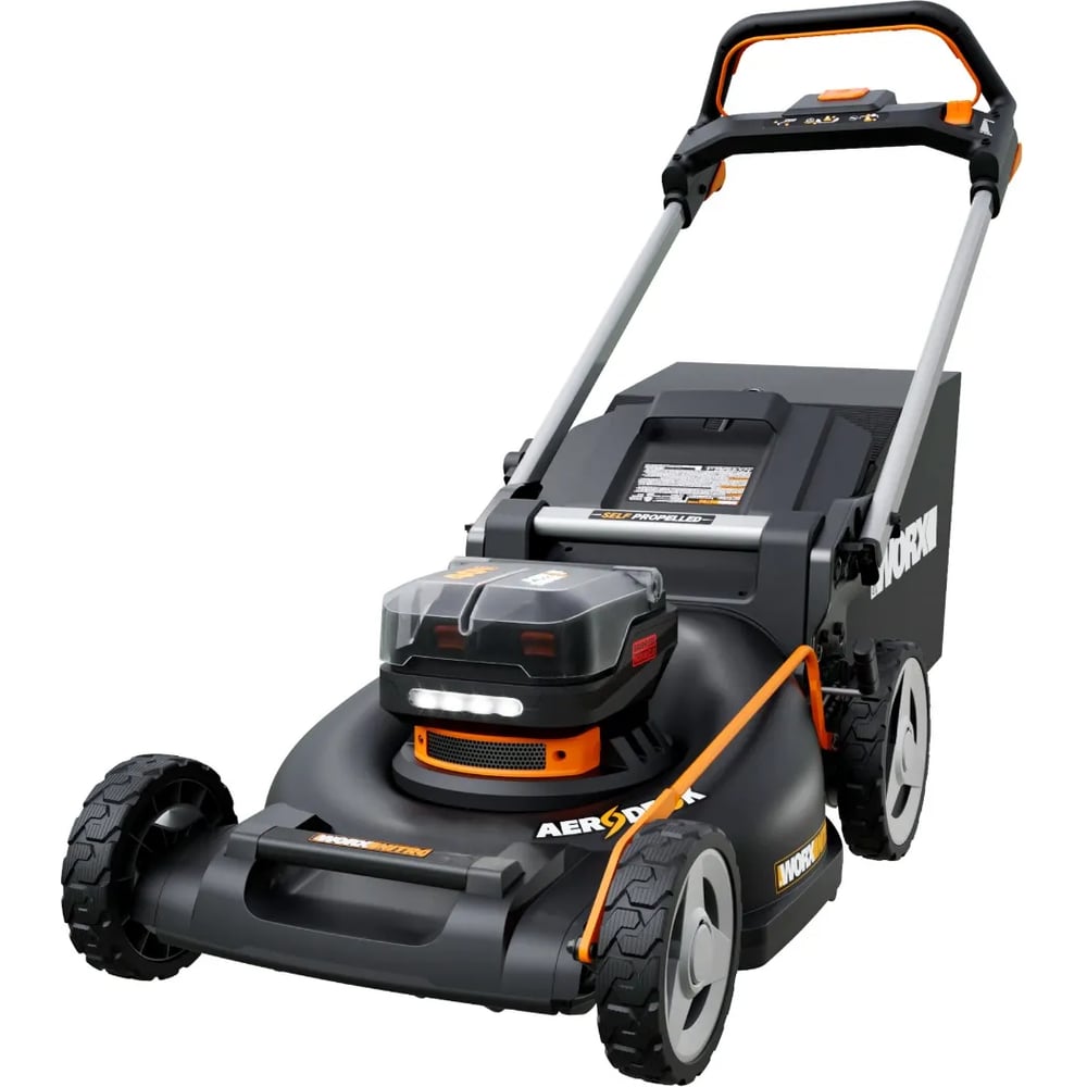 Изображение товара Газонокосилка WORX WG760E Аккумуляторная с мульчированием и регулятором высоты Изображение товара Газонокосилка WORX WG760E Аккумуляторная с мульчированием и регулятором высоты