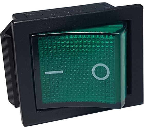 Изображение товара Клавиша Nord-Yada 250V 15А зеленая с подсветкой (6контактов) ON-OFF (2шт в упаковке) 905455