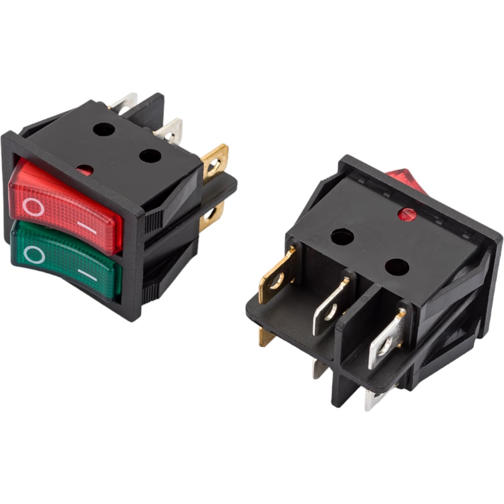 Изображение товара Двойная клавиша Nord-Yada 250V 16А с подсветкой красно-зеленая