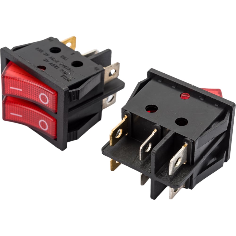 Изображение товара Двойная клавиша Nord-Yada 250V 16А с подсветкой красная