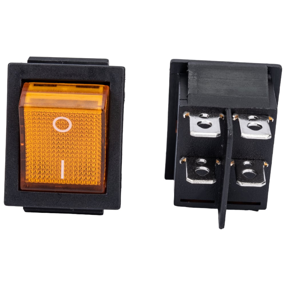 Изображение товара Клавиша Nord-Yada 250V 16А желтая с подсветкой 4контакта ON-OFF