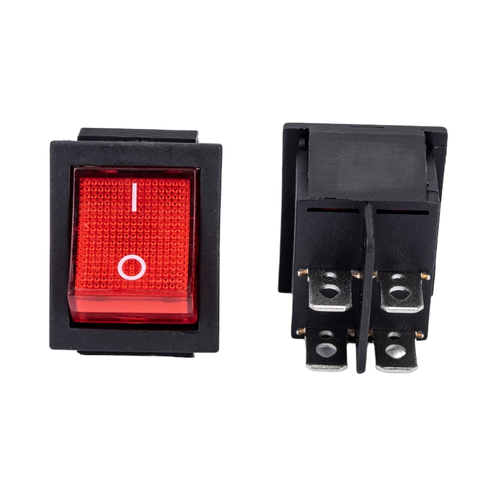 Изображение товара Клавиша Nord-Yada 250V 16А с подсветкой красная 4 контакта ON-OFF