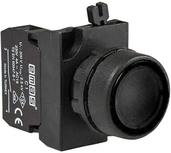 Изображение товара Нажимная кнопка Emas круглая, черная 1НЗ CP200DH