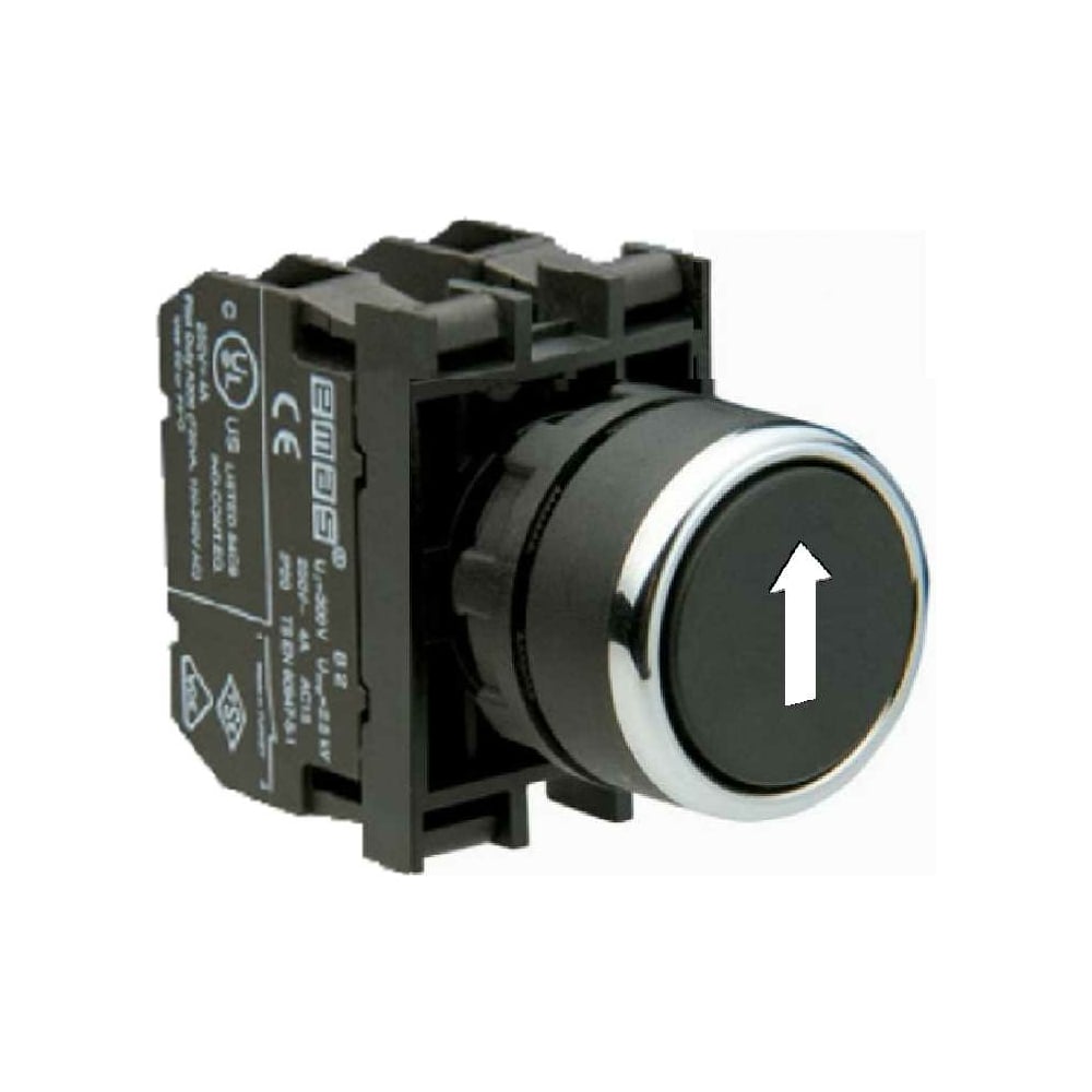 Изображение товара Нажимная кнопка Emas круглая, черная со стрелкой B102DHOD