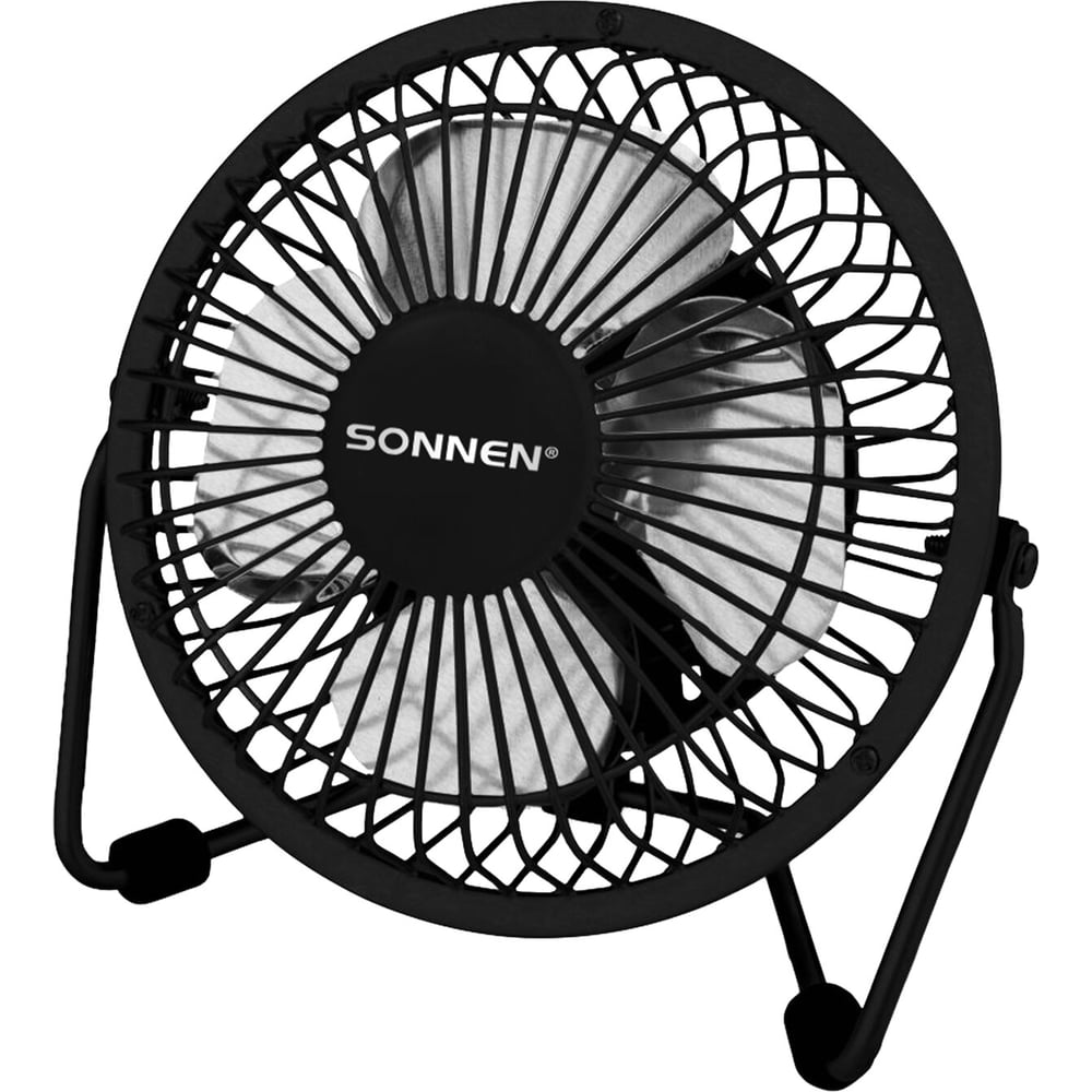 Вентилятор настольный SONNEN USB FT10-USB 10см, 2,5Вт, металл, черный, 457783