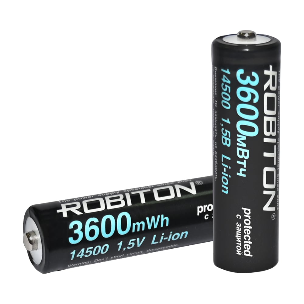 Аккумулятор ROBITON 14500-2200/box (AA) 3600мВтч, 2200мАч 1,5В с защитой BL4 19879