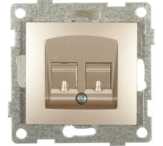 Изображение товара Механизм компьютерной розетки GUSI ELECTRIC Bravo RJ45, одинарной, СУ, шампань С10К1-027