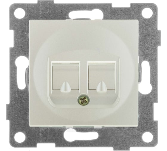 Изображение товара Механизм розетки GUSI ELECTRIC компьютерная + телефонная RJ45, RJ12, СУ, жемчуг С11КТ-028