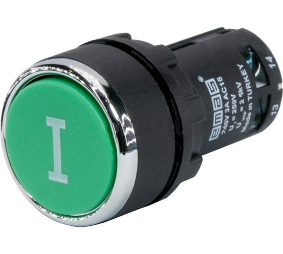 Изображение товара Нажимная кнопка Emas моноблочная, 22 мм, IP 40, 1НО+1НЗ с цифрой II, MB102DY2