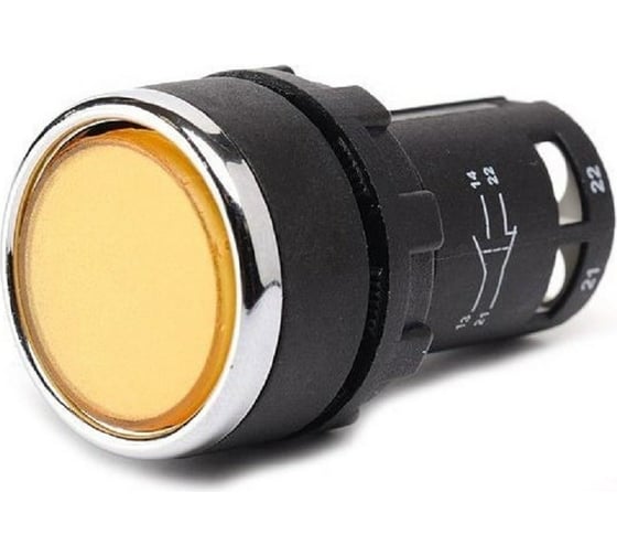 Изображение товара Нажимная кнопка Emas моноблочная, жёлтая 22 мм, IP 40, 1НЗ, MB200DS