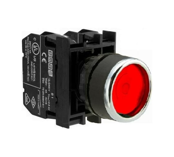 Изображение товара Нажимная кнопка Emas круглая, с фиксацией, 2НО, серия B, 250 В AC, 4 А, B101FK