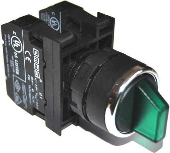 Изображение товара Переключатель Emas 2-0-1, с фиксацией, 250В AC, 4 А, зелёный светодиод 100-230 В AC B1Y1SL30Y