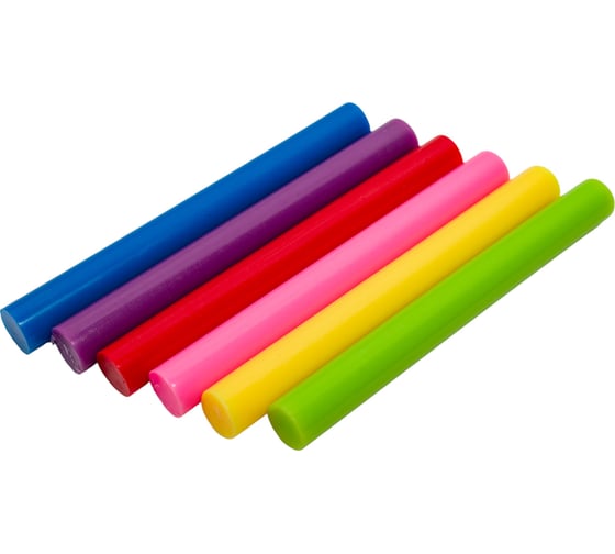 Изображение товара Стержни для клеевого пистолета универсальные цветные, 11 мм x 100 мм, набор 6 штук, TDM ELECTRIC «Алмаз» SQ1024-0518