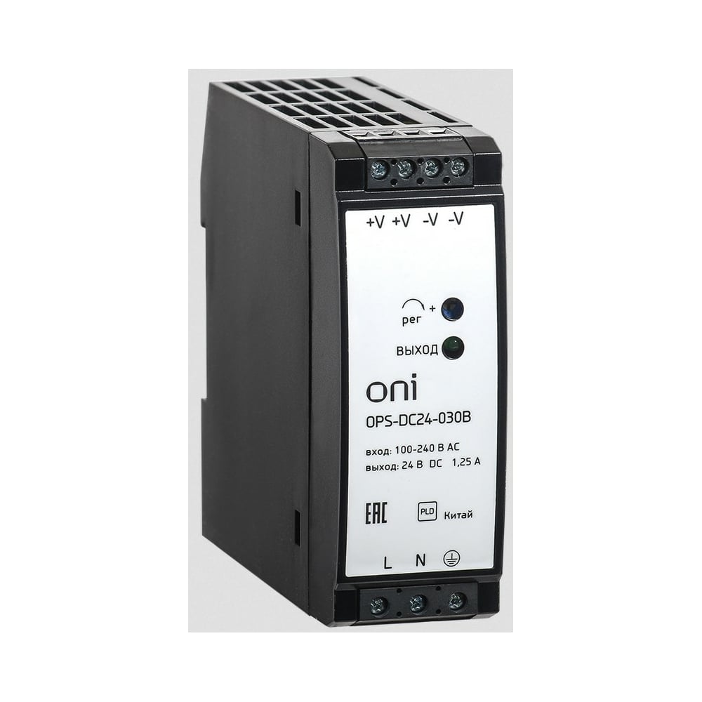 Изображение товара Блок питания ONI OPS 220В AC/24В DC 30Вт OPS-DC24-030B с креплением на DIN-рейку