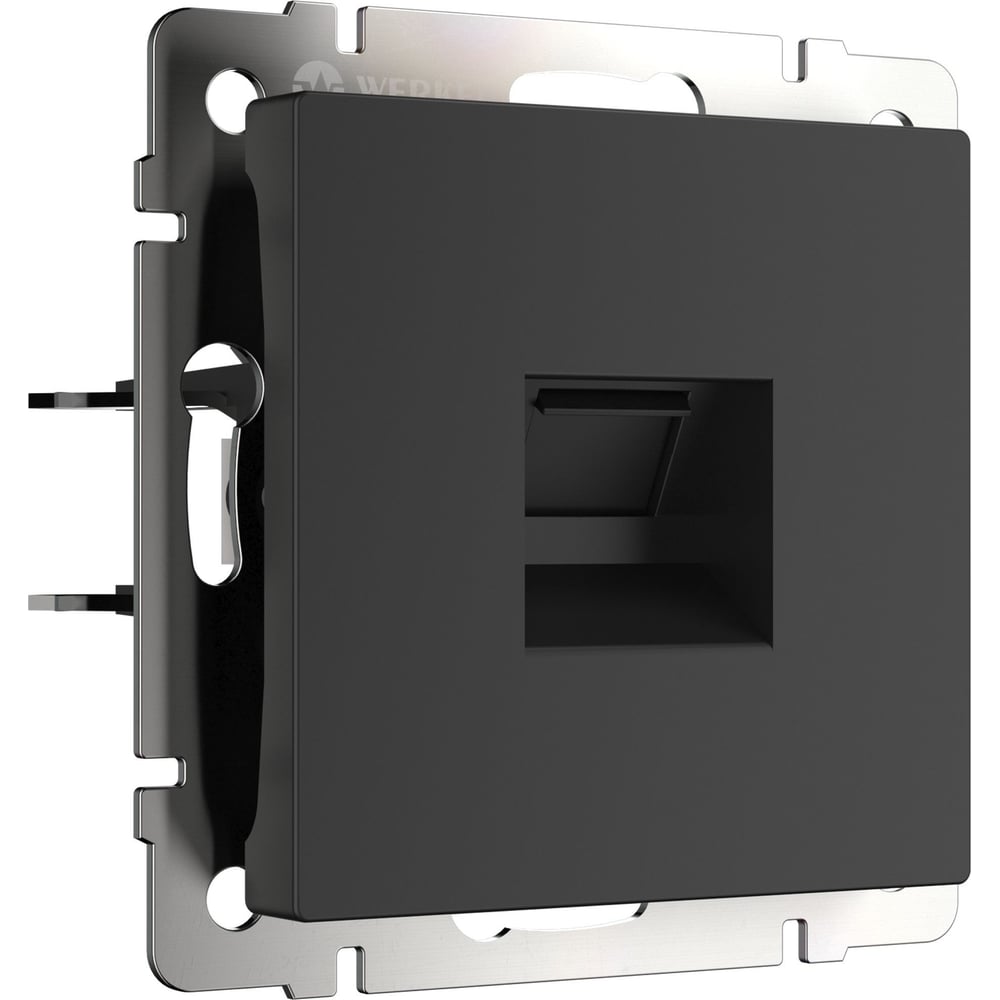 Телефонная розетка Werkel RJ-11 WL08-RJ-11 черный матовый a035938