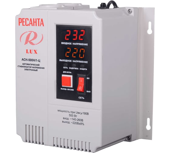 Изображение товара Стабилизатор Ресанта АСН-500Н/1-Ц LUX 63/6/39