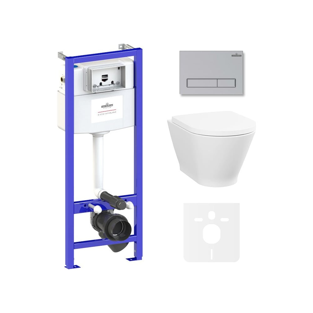 Изображение товара Инсталляция с подвесным унитазом Lavinia Boho Elegant Rimless 87561061 комплект 6 в 1