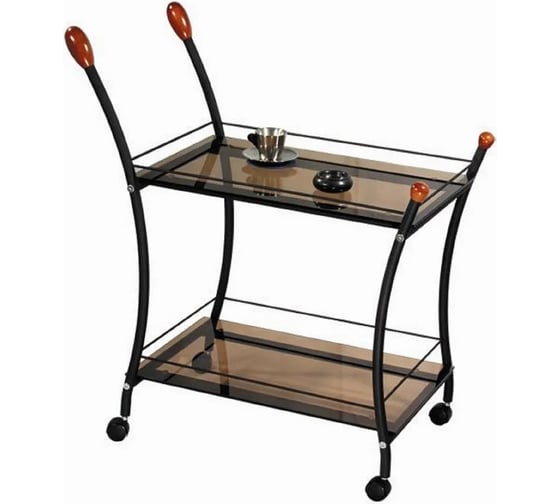 Изображение товара Сервировочный стол Мебелик Поло чёрный, тонированное стекло 000 862