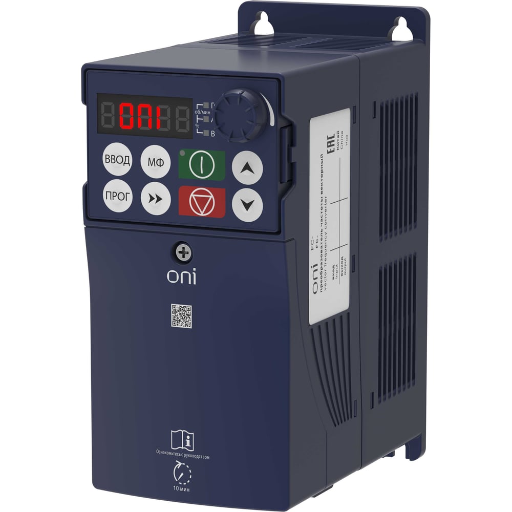 Преобразователь частоты ONI FC-230 1Ф 220В 0,75кВт 4А встроенный тормозной модуль FC-230-21-0075T