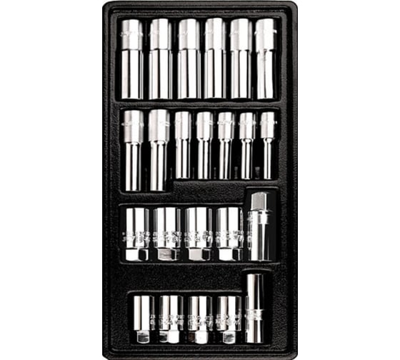 Изображение товара Набор длинных головок 3/8 и 1/2, свечных головок 1/2  23 предмета AmPro T45208