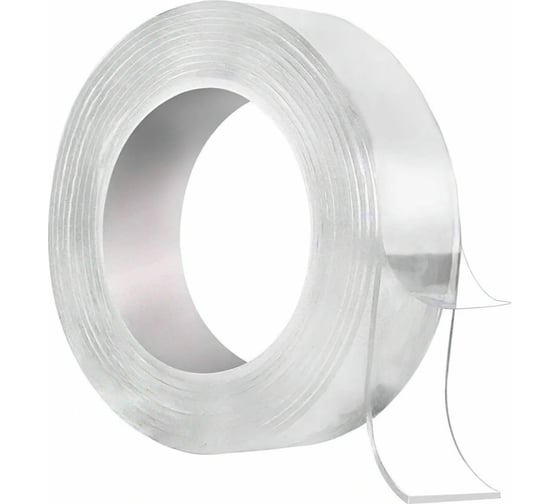 Изображение товара Прозрачная, двусторонняя, акриловая клейкая нано лента TORSO 8 мм х 3 м 5180087