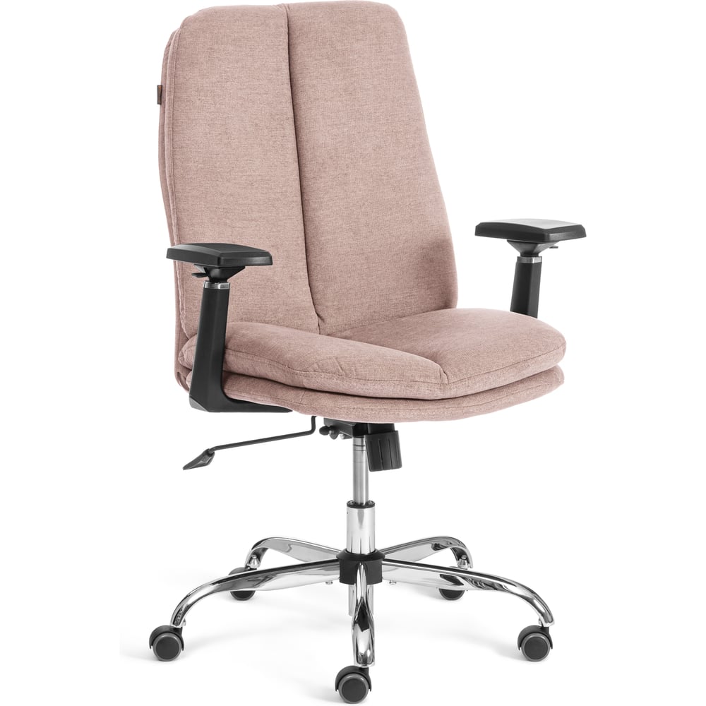 Кресло Tetchair Итон-Лоу/Eton-Low, хром 3Д, ткань, светло-коричневый, KUB 03, 25738