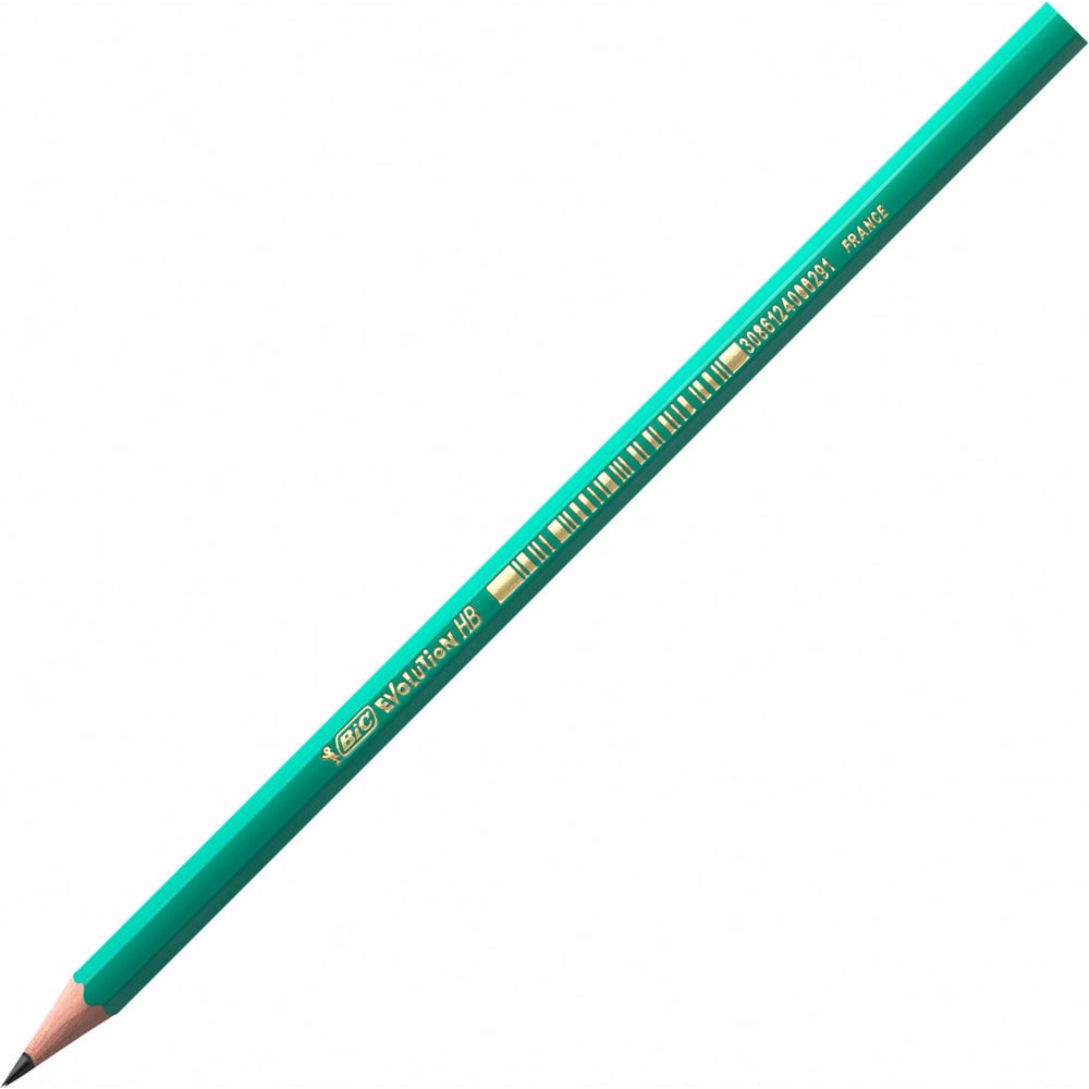 Карандаш чернографитный BIC Evolution, комплект 12 шт., HB, корпус зеленый, 8803112, 180093