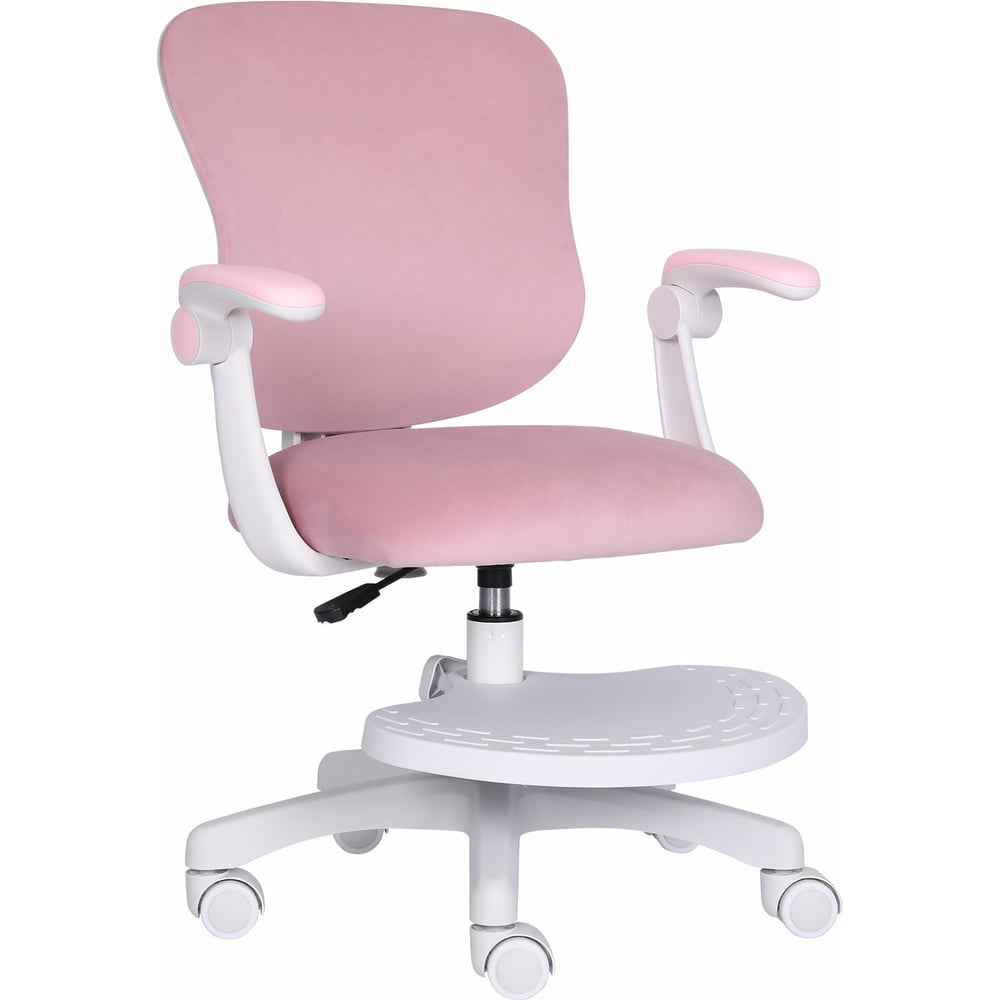 Кресло с подставкой для ног BRABIX Sky MG-206, велюр, розовое, 533154