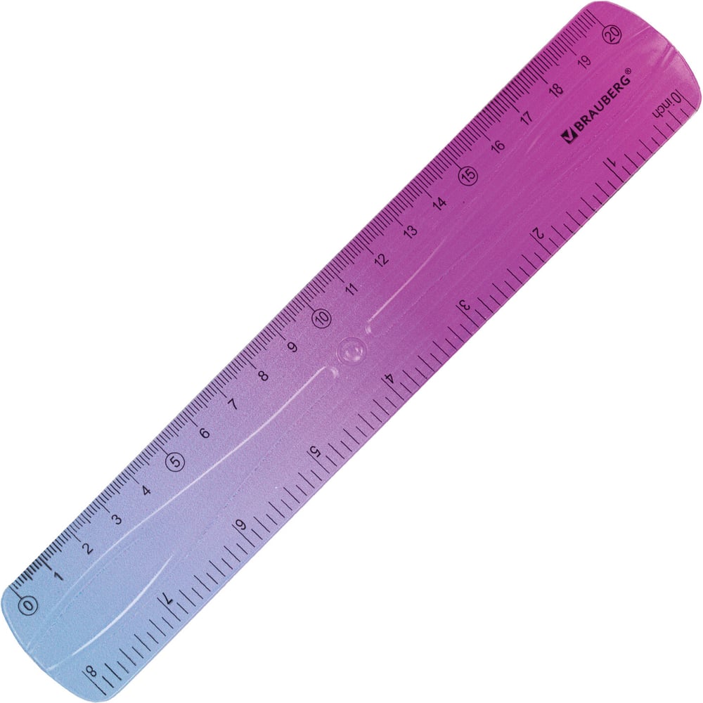Изображение товара Пластиковая измерительная линейка BRAUBERG GRADE 20 см с градиентом