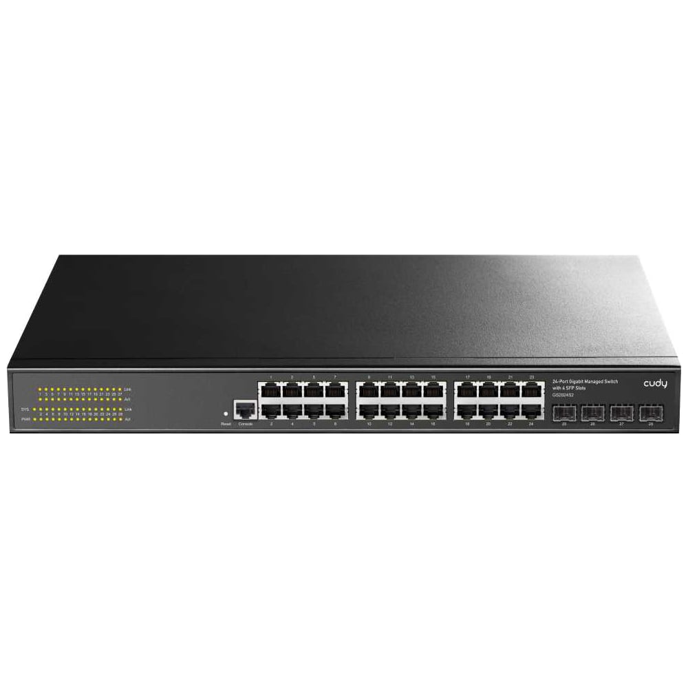Изображение товара Управляемый коммутатор Cudy GS2024S2 24 гигабитных порта и 4 SFP Изображение товара Управляемый коммутатор Cudy GS2024S2 24 гигабитных порта и 4 SFP