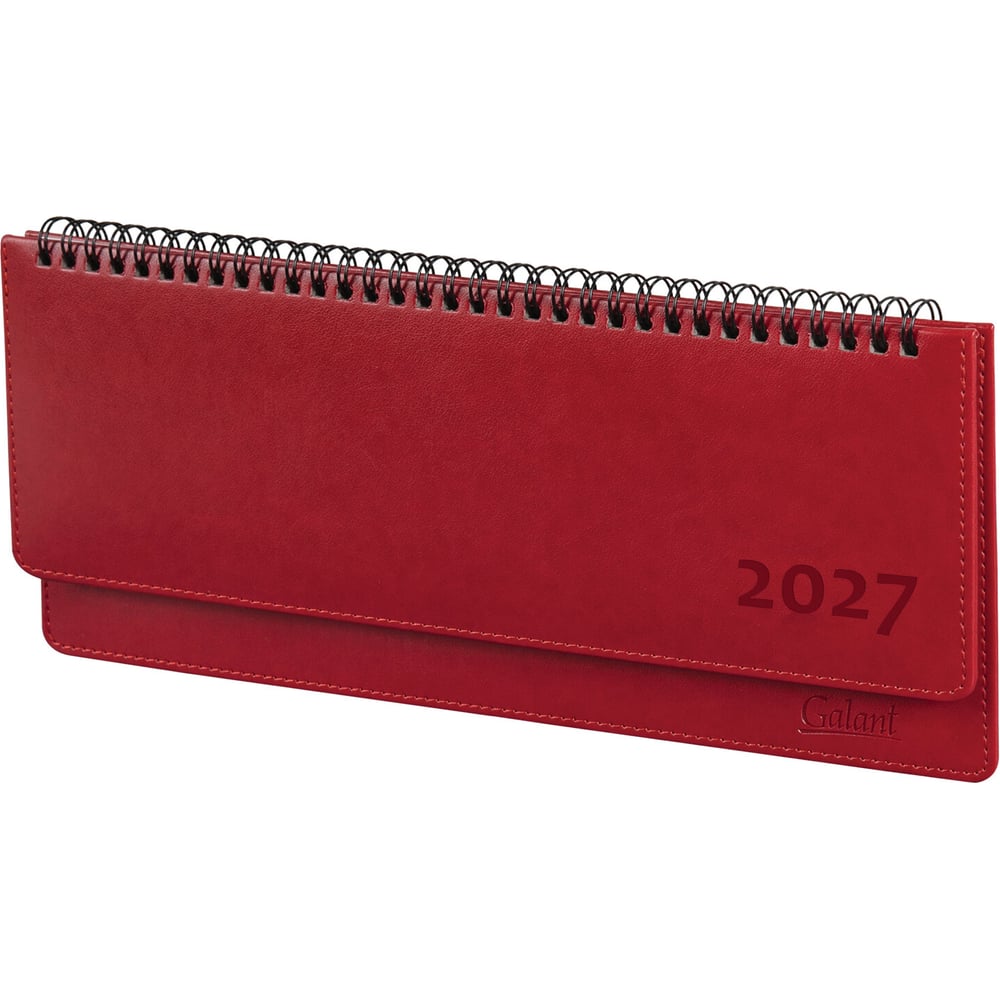 Планинг датированный GALANT 2027, 305×140 мм, под кожу, красный, Ritter 118207