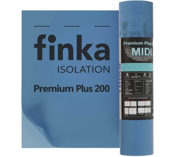 Изображение товара Пароизоляция Finka Premium Plus 200 MIDI 75 кв. м, полурукав ПВД 800 мм, 200 мкм, ширина 1.6 м FP75