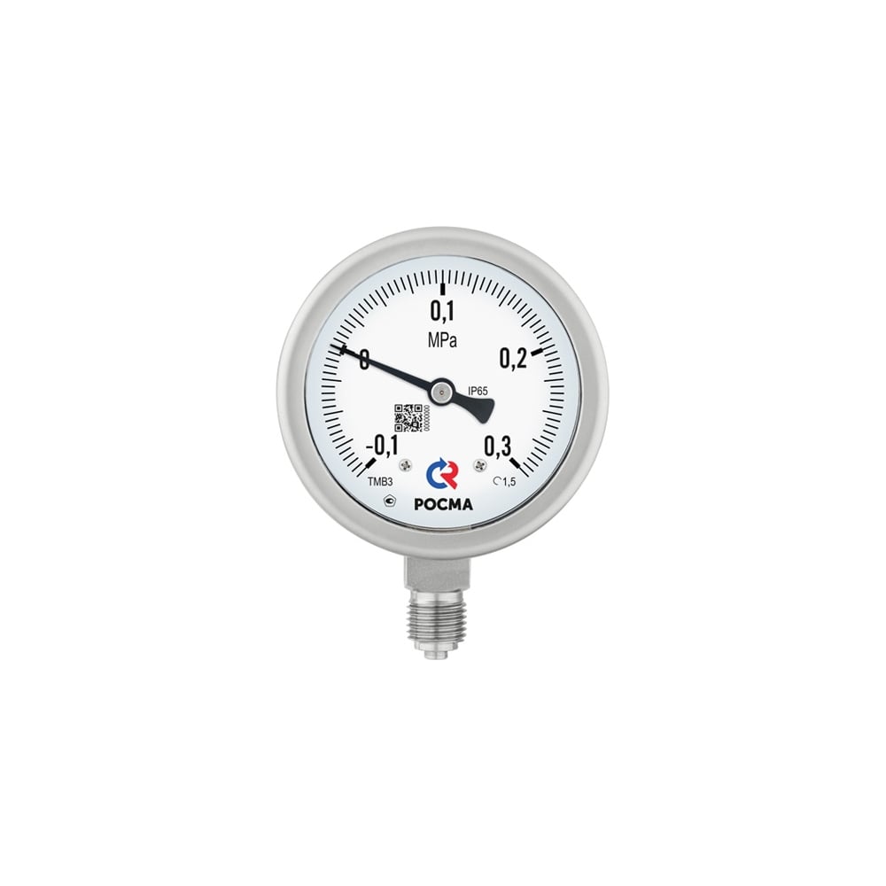 Манометр коррозионностойкий виброустойчивый РОСМА 100мм, ТМ-521Р, диапазон 0-1MPa УТ-00050638