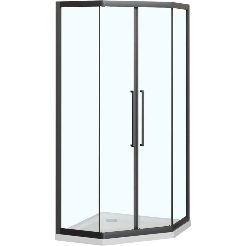 Душевое ограждение Azario Осака, DIA-TD-90×90×195, прозрачное стекло 5 мм, профиль матовый черный, две двери сдвижные AZ-092K2-90-MB-CL 00104885