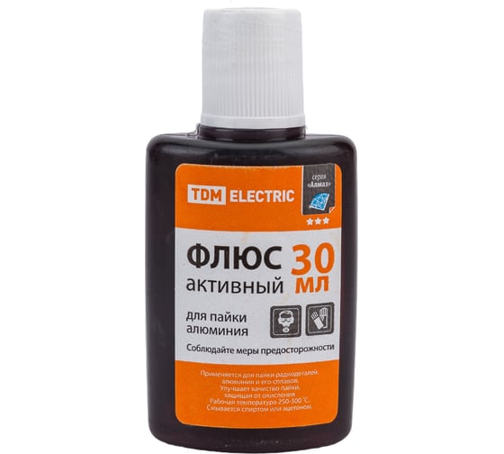 Изображение товара Флюс TDM ELECTRIC активный ФТКА, для пайки алюминия, 30 мл, серия Алмаз 30 штук SQ1025-0372