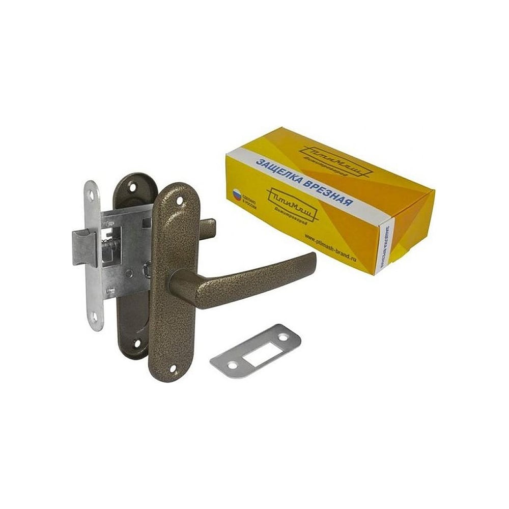Изображение товара Защелка ПТИМАШ ЗЩ 1-45 старая бронза для межкомнатных дверей