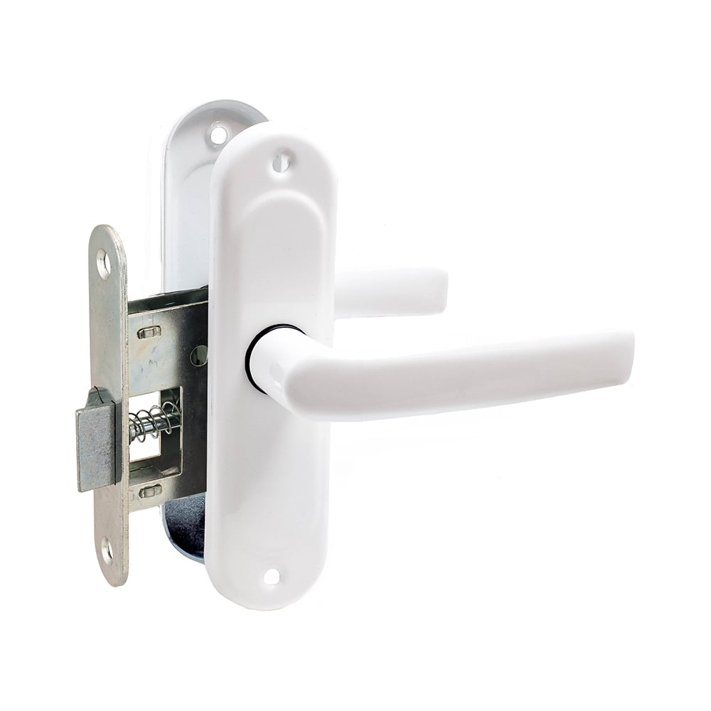 Изображение товара Защелка ПТИМАШ ЗЩ 1-45 белый для межкомнатных дверей без фиксатора