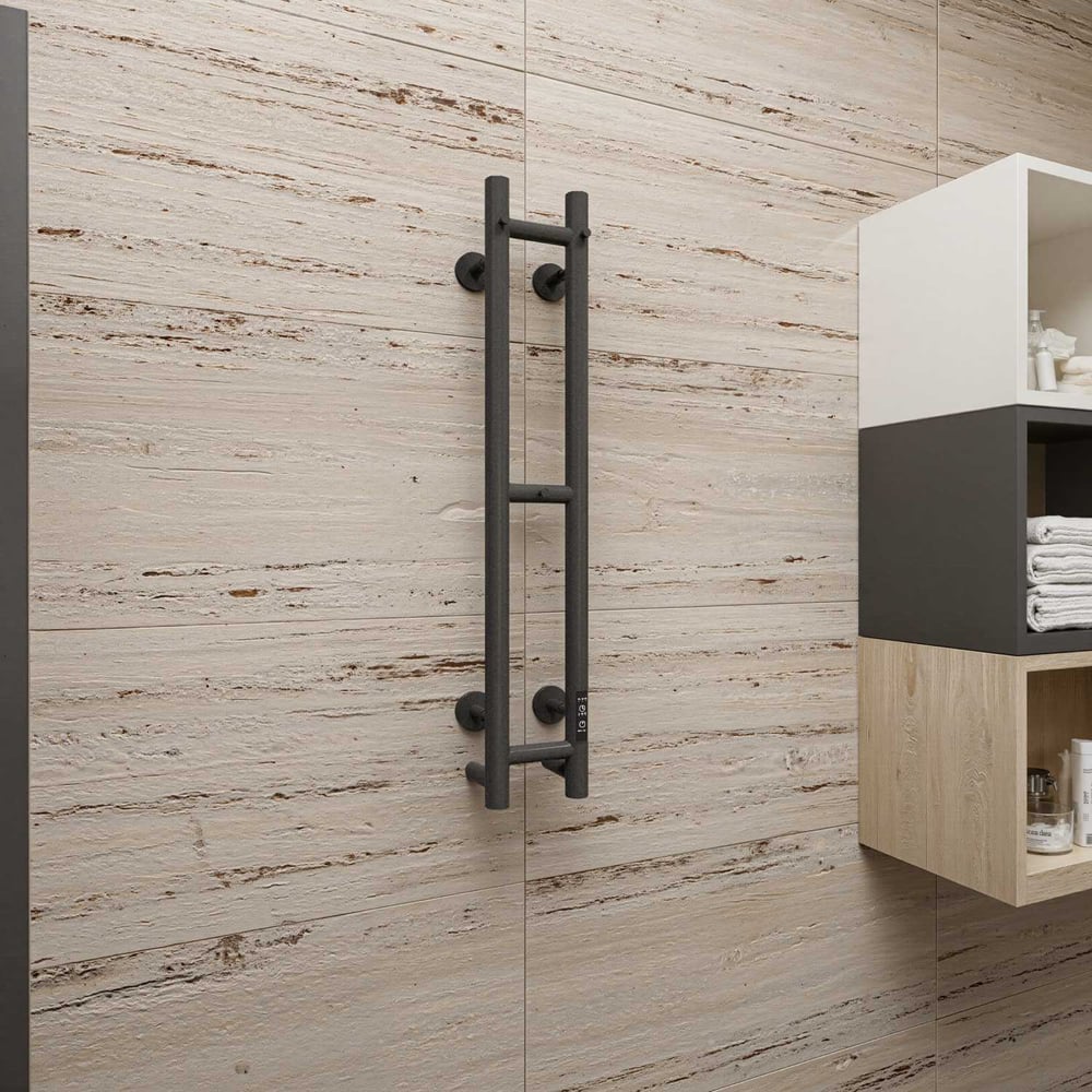 Изображение товара Полотенцесушитель электрический Bauedge BAU Дзен 10х80, 2 коллектора, графит RW0002 Изображение товара Полотенцесушитель электрический Bauedge BAU Дзен 10х80, 2 коллектора, графит RW0002