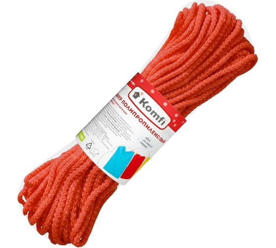 Изображение товара Полипропиленовый шнур Komfi 4 мм x 20 м, ассорти 110008