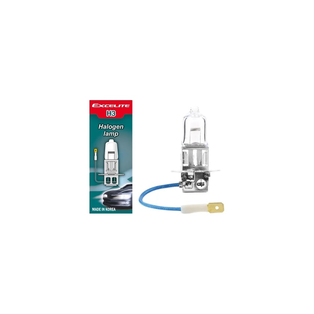 Лампа галогенная Excelite H3, 12 В, 55 Вт, цоколь PK22s, Super White Ultra, 2 шт 10335