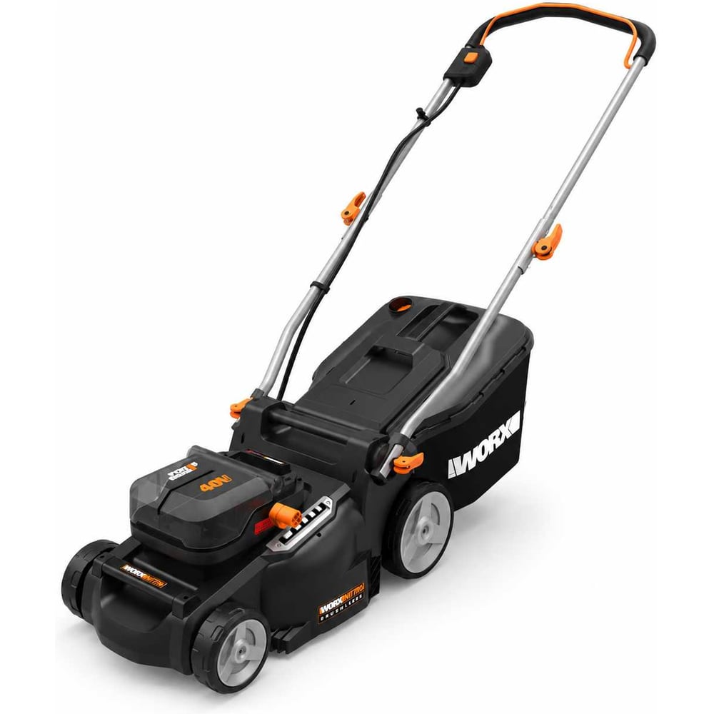 Изображение товара Газонокосилка WORX WG737E аккумуляторная бесщеточная 37 см, 40В Изображение товара Газонокосилка WORX WG737E аккумуляторная бесщеточная 37 см, 40В