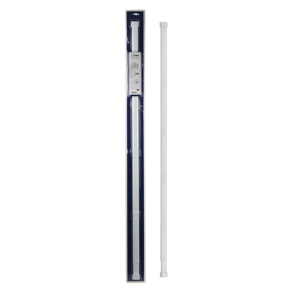 Карниз в ванную GFmark телескопический 1200 х 2200 мм, прямой, белый, из алюминия, овальная труба 100015