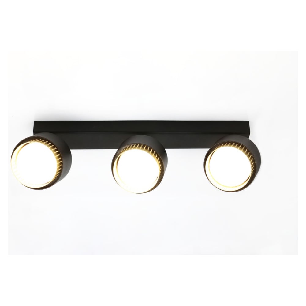 Тройной спот на основании General Lighting Systems Матрикс GWL-3GX53-M-IP20 черный+золотой, под лампу GX53 662677