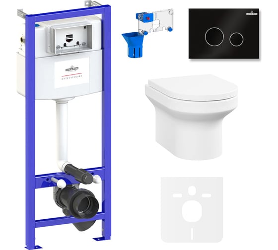 Изображение товара Комплект: инсталляция с унитазом Lavinia Boho Grance Hill Rimless 7 в 1 87561041