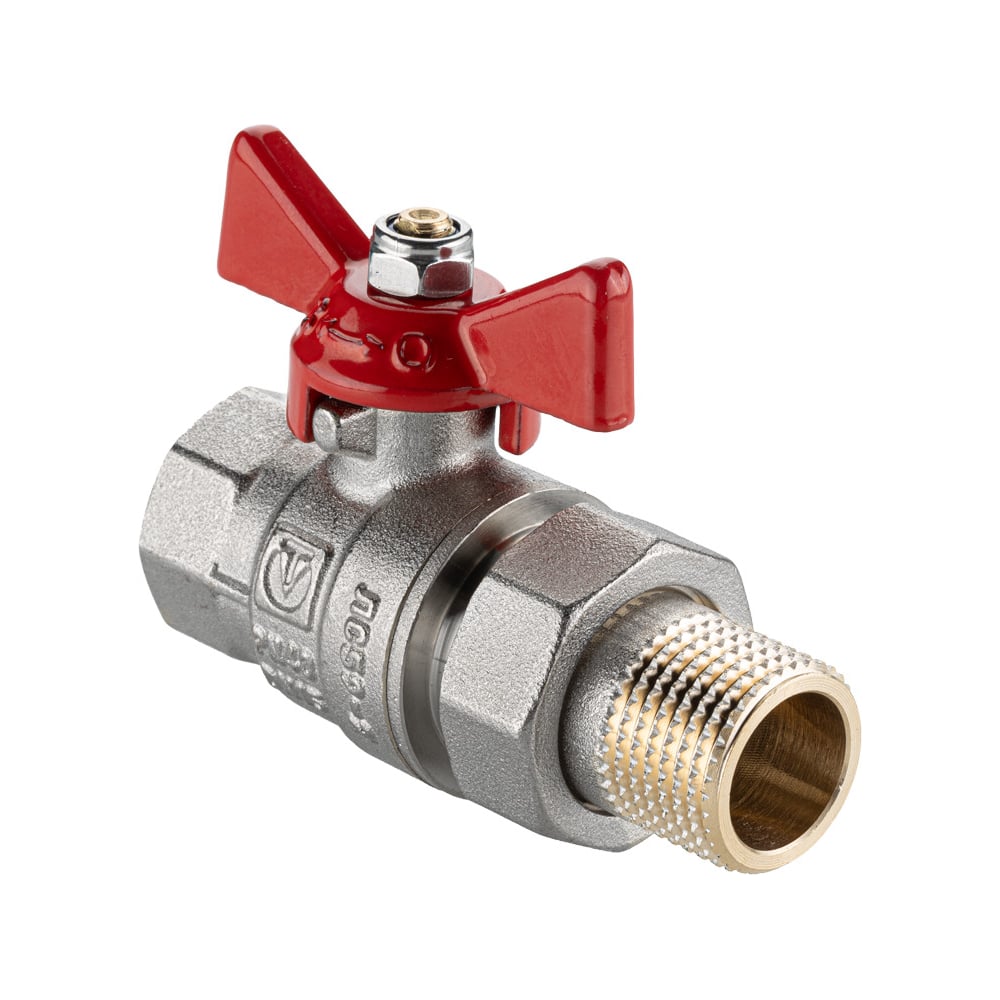 Кран шаровой Valtec BASE-ГОСТ со сгоном с рукояткой-бабочкой вн.-нар. DN15, PN40, 1/2 VT.227S.N.04