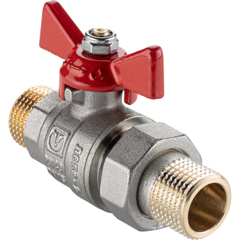 Кран шаровой Valtec BASE-ГОСТ со сгоном с рукояткой-бабочкой нар.-нар. DN15, PN40, 1/2 VT.226S.N.04