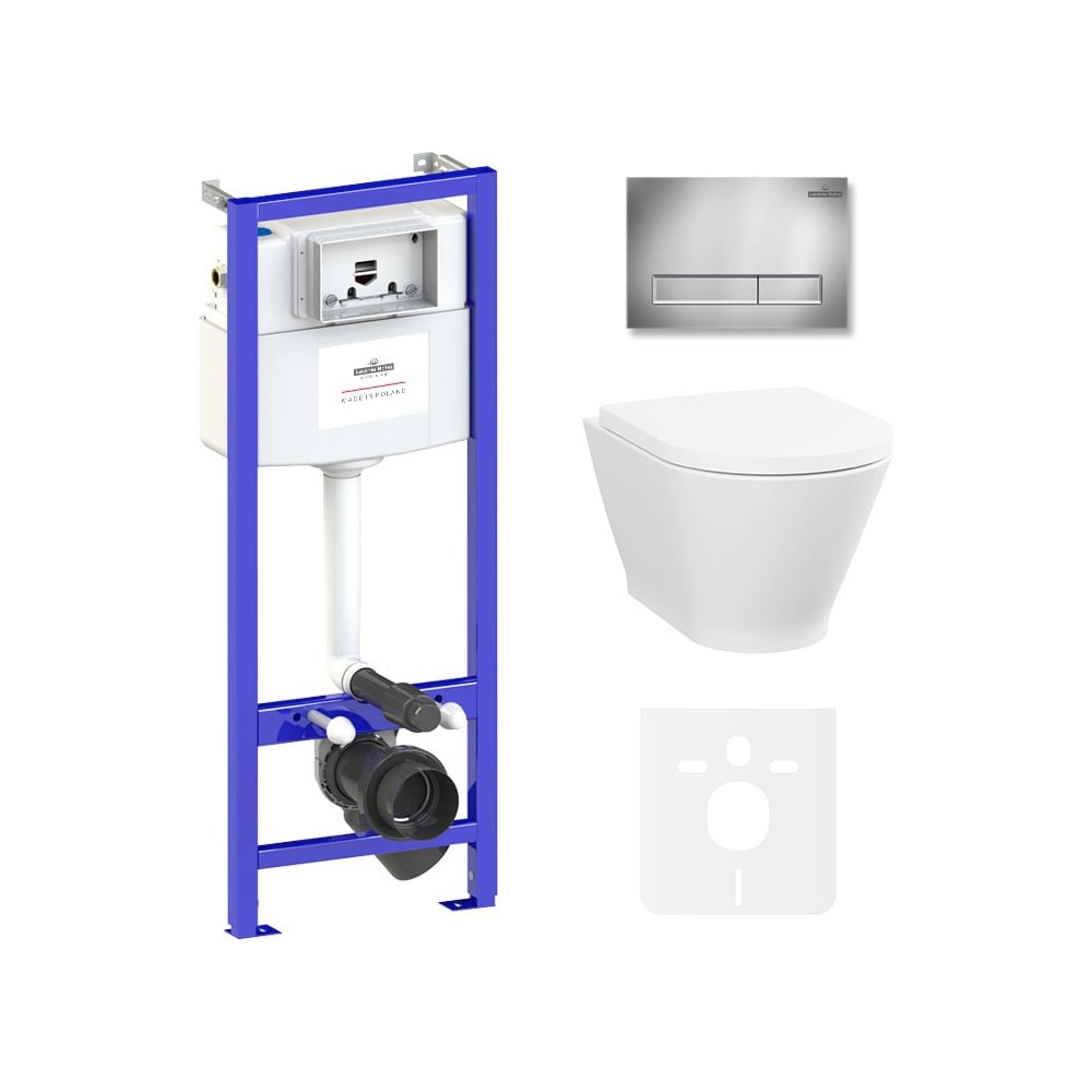 Изображение товара Инсталляция с подвесным унитазом комплект 6 в 1 Lavinia Boho Elegant Rimless