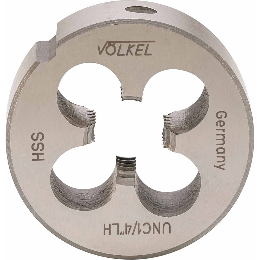 Изображение товара Плашка Volkel левая UNC 1/4-20 DINEN22568 быстрорежущая HSS Изображение товара Плашка Volkel левая UNC 1/4-20 DINEN22568 быстрорежущая HSS